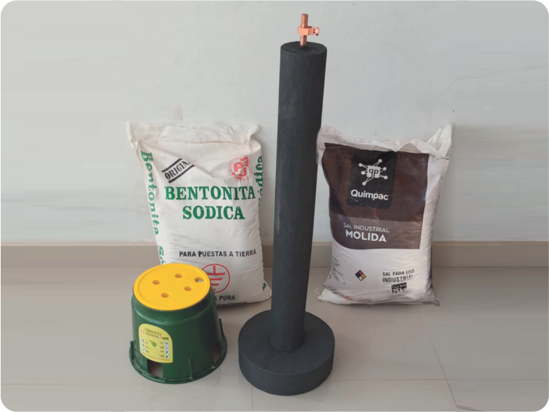 Kit de puesta a tierra TerraMax Eco 5/8 con electrodo de cemento conductivo económico para viviendas y locales comerciales